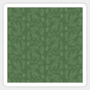 Sage Green Evergreen Scene  - Monochrome - Cozy Winter Collection Sticker